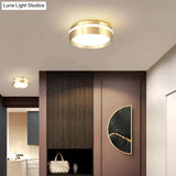 Mara-Modern Minimalist Gateway Round Gold LED Small Ceiling Lamp Ceiling