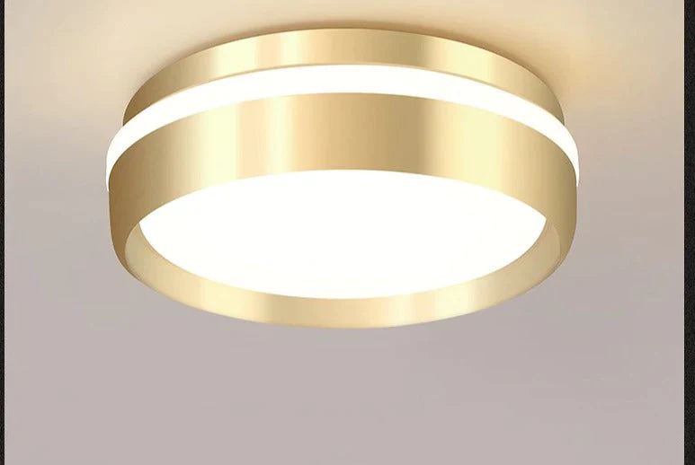 Mara-Modern Minimalist Gateway Round Gold Led Small Ceiling Lamp Golden / 12W Warm Light