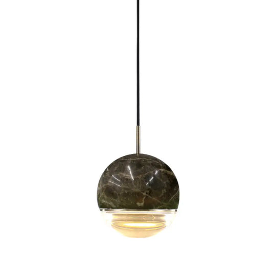 Marble Dome Pendant Light - Elegant Single-Bulb Suspension For Dining Room Coffee / 6’