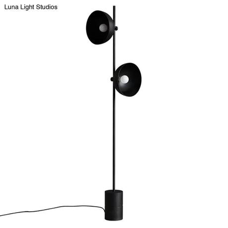 Marble Led Floor Light With Funnel Shade For Modern Living Rooms