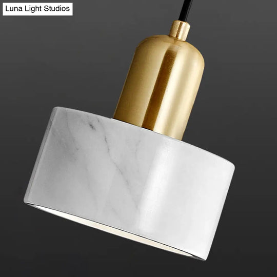 Marble Led Wall Light - Simplicity In Drum Shape