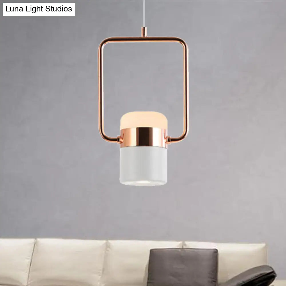 Margaret - Modern Black/White Cylinder Pendant Lamp Led Steel And Glass Hanging Lighting With