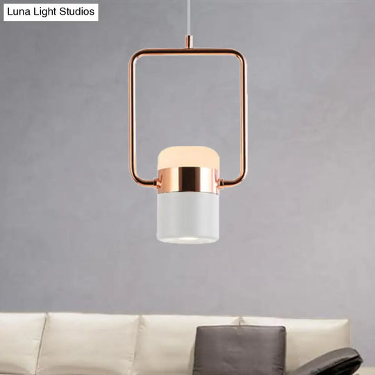 Margaret - Modern Black/White Cylinder Pendant Lamp Led Steel And Glass Hanging Lighting With