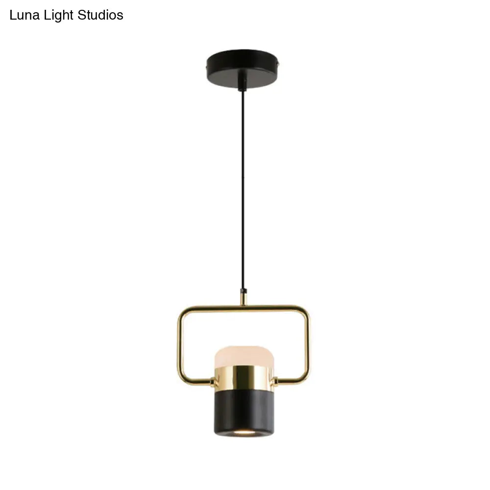 Margaret - Modern Black/White Cylinder Pendant Lamp Led Steel And Glass Hanging Lighting With