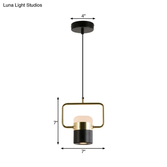 Margaret - Modern Black/White Cylinder Pendant Lamp Led Steel And Glass Hanging Lighting With