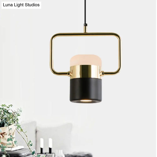 Margaret - Modern Black/White Cylinder Pendant Lamp Led Steel And Glass Hanging Lighting With