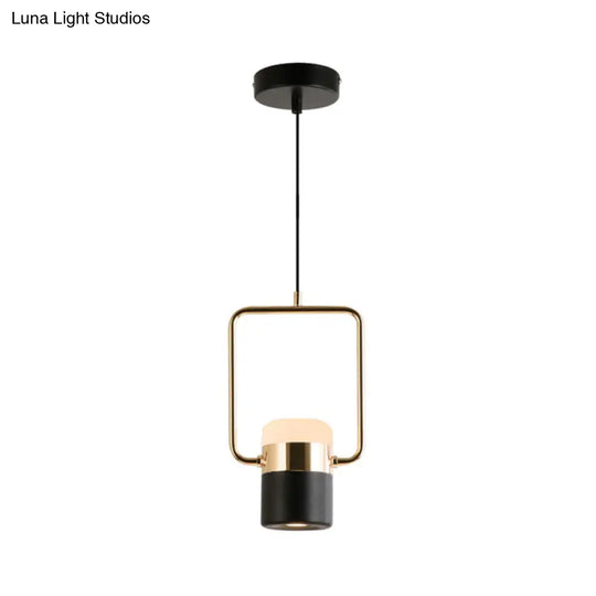 Margaret - Modern Black/White Cylinder Pendant Lamp Led Steel And Glass Hanging Lighting With