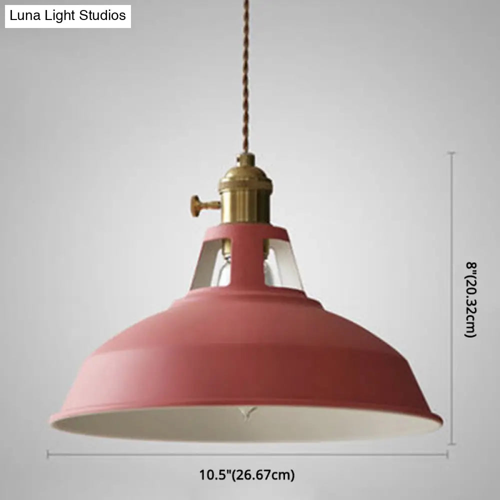 Marta - Industrial Macarons Barn Shade Pendant Light Metal 1-Light Lighting For Restaurant