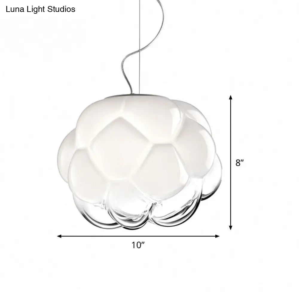 Matte Glass Hanging Light: Simplicity 1 Bulb White Pendant