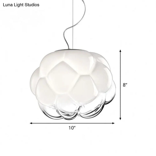 Matte Glass Hanging Light: Simplicity 1 Bulb White Pendant