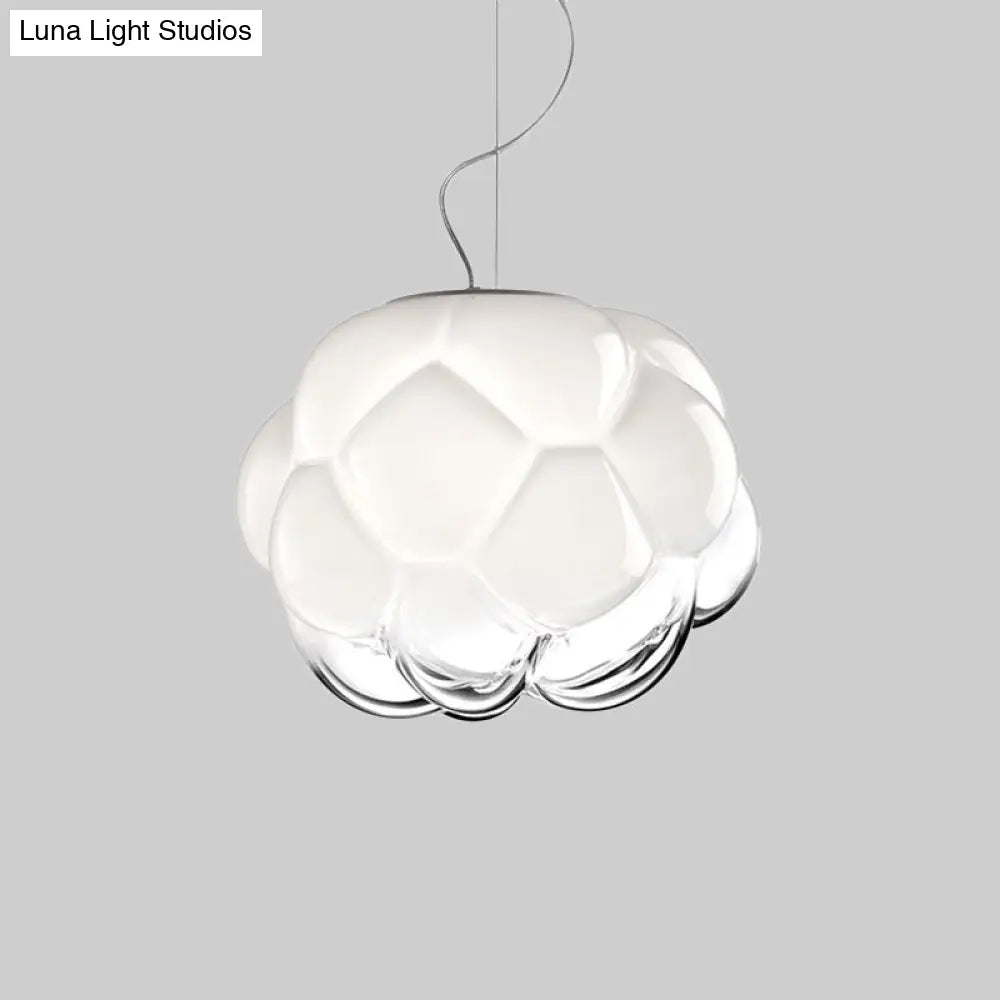 Matte Glass Hanging Light: Simplicity 1 Bulb White Pendant