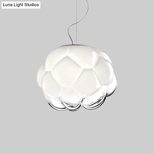 Matte Glass Hanging Light: Simplicity 1 Bulb White Pendant