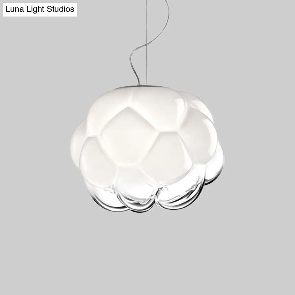 Matte Glass Hanging Light With Simplicity Design And 1 Bulb For White Ceiling Pendant