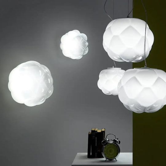 Matte Glass Hanging Light With Simplicity Design And 1 Bulb For White Ceiling Pendant