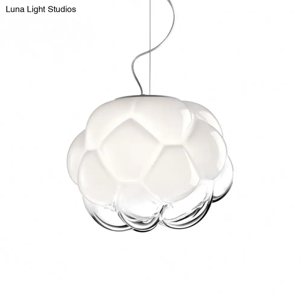 Matte Glass Hanging Light: Simplicity 1 Bulb White Pendant