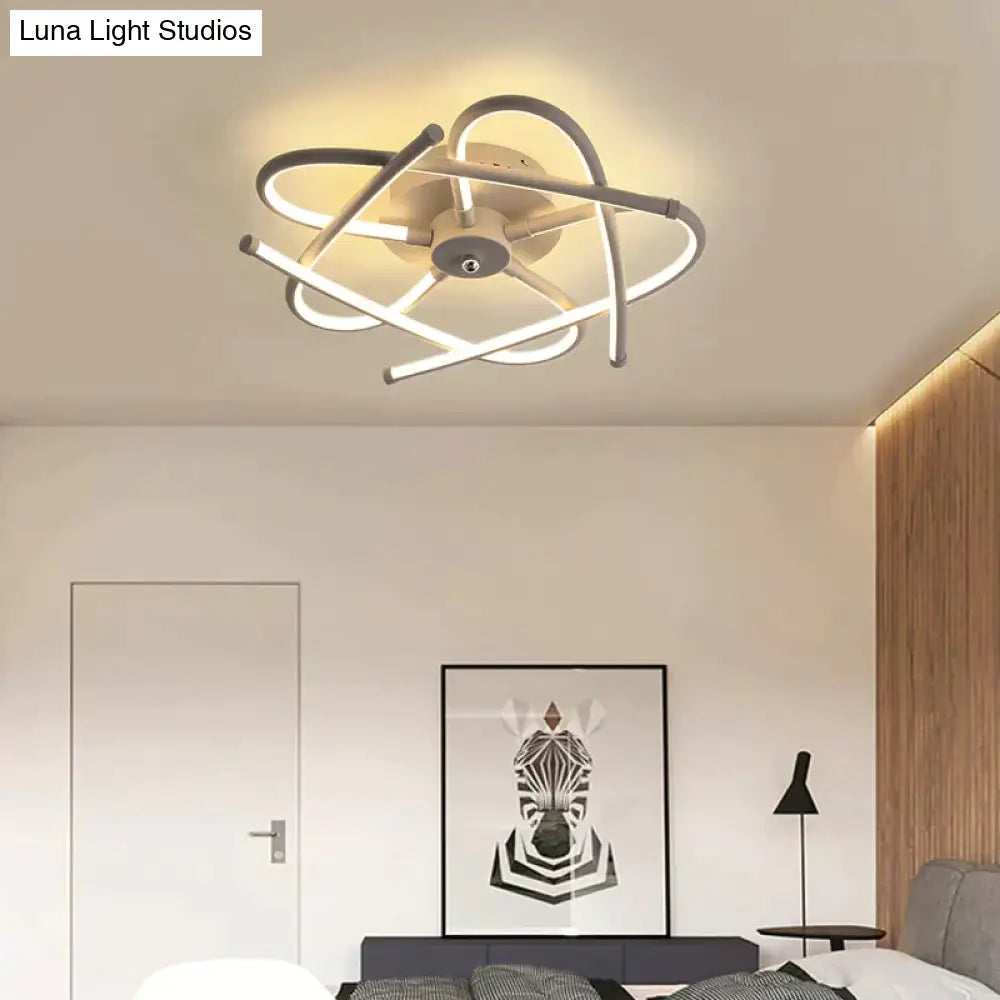 Matte Grey/Black Modern Led Ceiling Lights For Living Room Bedroom Study Rc Dimmable Lamp Grey /