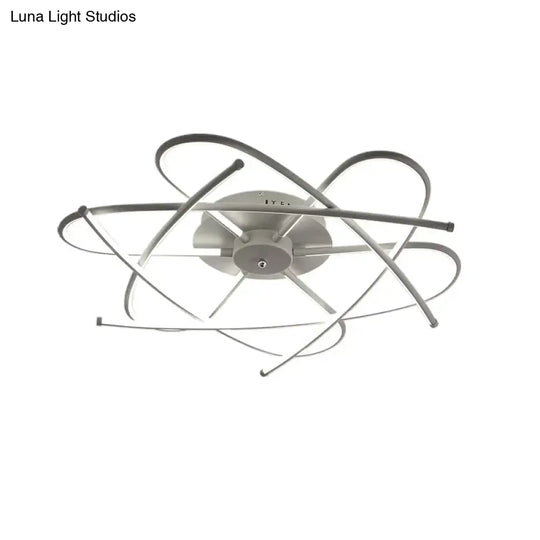 Matte Grey/Black Modern Led Ceiling Lights For Living Room Bedroom Study Rc Dimmable Lamp