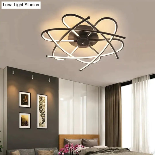 Matte Grey/Black Modern Led Ceiling Lights For Living Room Bedroom Study Rc Dimmable Lamp