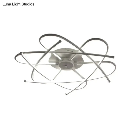 Matte Grey/Black Modern Led Ceiling Lights For Living Room Bedroom Study Rc Dimmable Lamp Grey /