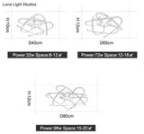 Matte Grey/Black Modern Led Ceiling Lights For Living Room Bedroom Study Rc Dimmable Lamp