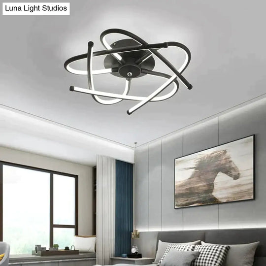 Matte Grey/Black Modern Led Ceiling Lights For Living Room Bedroom Study Rc Dimmable Lamp