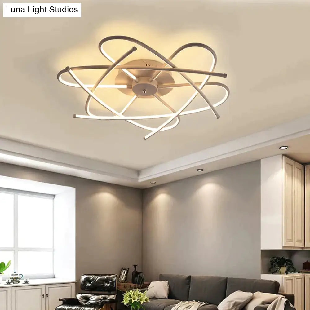 Matte Grey/Black Modern Led Ceiling Lights For Living Room Bedroom Study Rc Dimmable Lamp