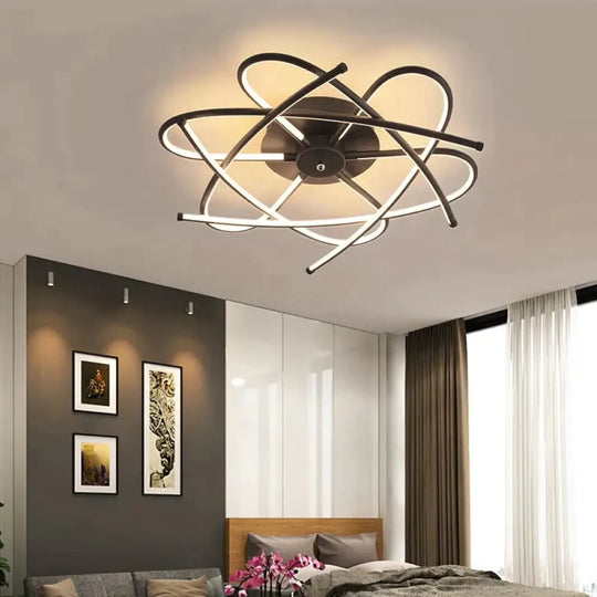 Matte Grey/Black Modern Led Ceiling Lights For Living Room Bedroom Study Rc Dimmable Lamp Black /