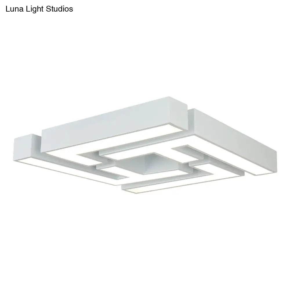 Maze Flush Mount Led Ceiling Lamp - Acrylic Shade White Warm/White Light
