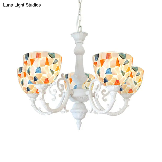 Mediterranean Style Shell Chandelier With 3/5/8 Lights: Perfect For Living Room Décor