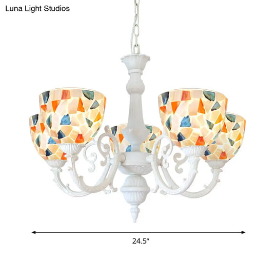 Mediterranean Style Shell Chandelier With 3/5/8 Lights: Perfect For Living Room Décor