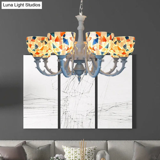 Mediterranean Style Shell Chandelier With 3/5/8 Lights: Perfect For Living Room Décor