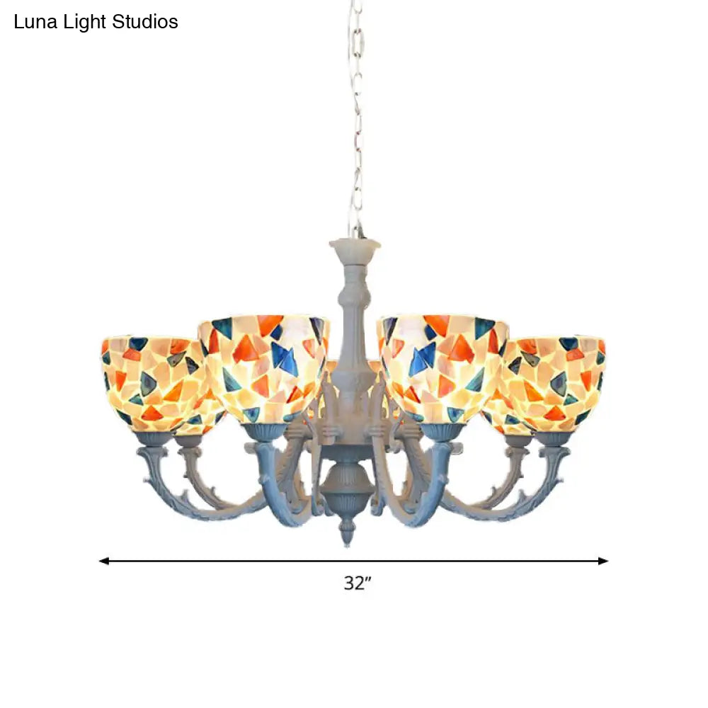 Mediterranean Style Shell Chandelier With 3/5/8 Lights: Perfect For Living Room Décor