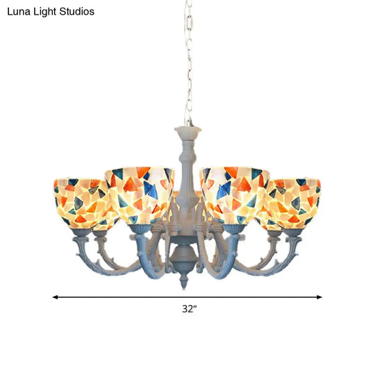 Mediterranean Style Shell Chandelier With 3/5/8 Lights: Perfect For Living Room Décor