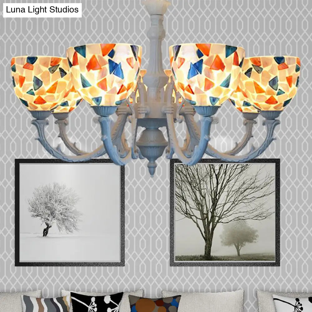 Mediterranean Style Shell Chandelier With 3/5/8 Lights: Perfect For Living Room Décor