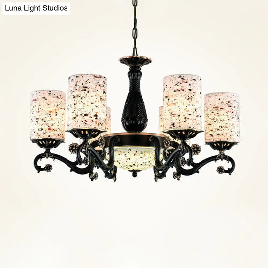 Mediterranean Stained Glass Chandelier With 4/6/9 Hanging Lights