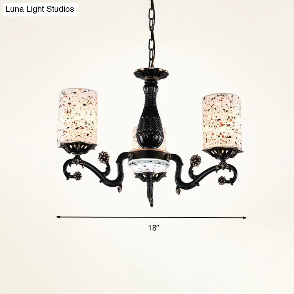 Mediterranean Stained Glass Chandelier With 4/6/9 Hanging Lights