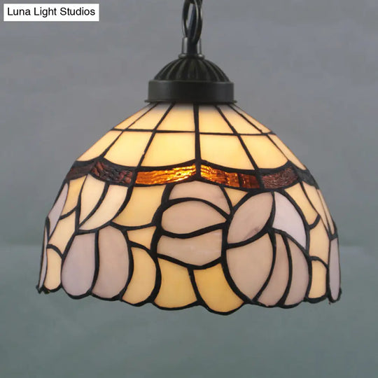 Mediterranean White Cut Glass Drop Pendant Light For Dining Room