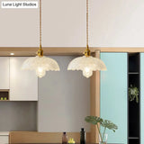 Menkent - Vintage Shaded Pendant Light: 1-Light Clear Glass Hanging Fixture For