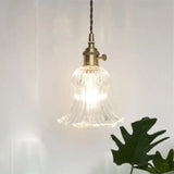Menkent - Vintage Shaded Pendant Light: 1-Light Clear Glass Hanging Fixture For / O