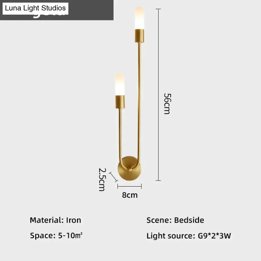 Meral - Modern Minimalist Bedside Led Wall Lamp Gold / Warm White (2700-3500K)