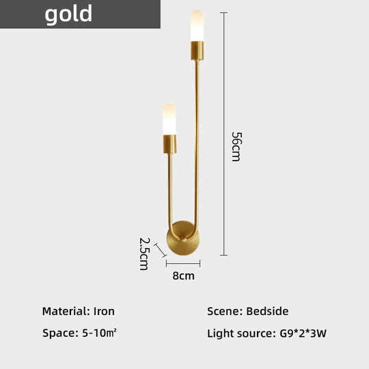 Meral - Modern Minimalist Bedside LED Wall Lamp