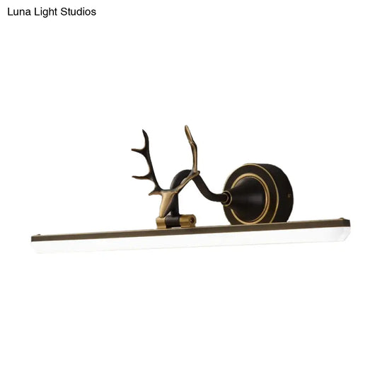 Metal Black/Gold Led Vanity Sconce Light With Antler Arm - Modern Wall Lamp Fixture