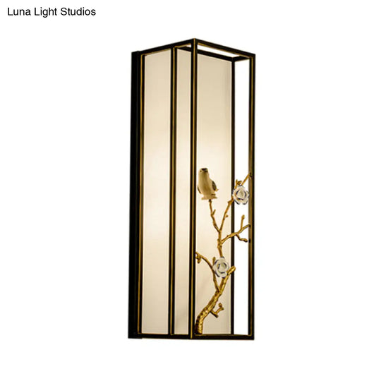 Metal Black Wall Sconce | Rectangle 1-Light Traditional Bedside Light Fixture