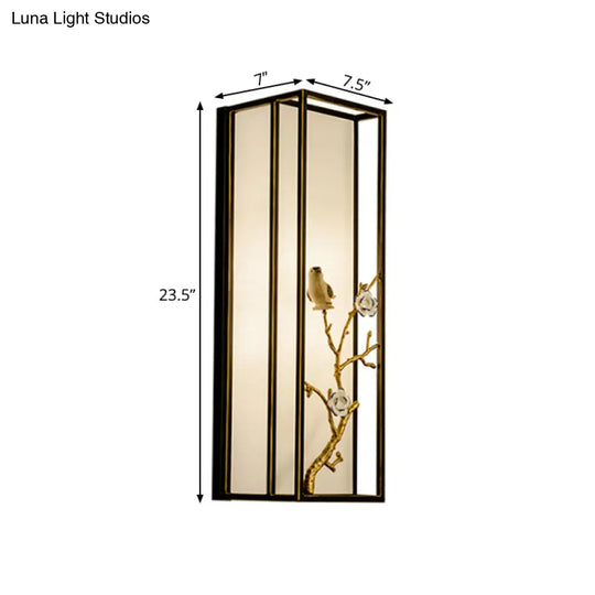 Metal Black Wall Sconce | Rectangle 1-Light Traditional Bedside Light Fixture