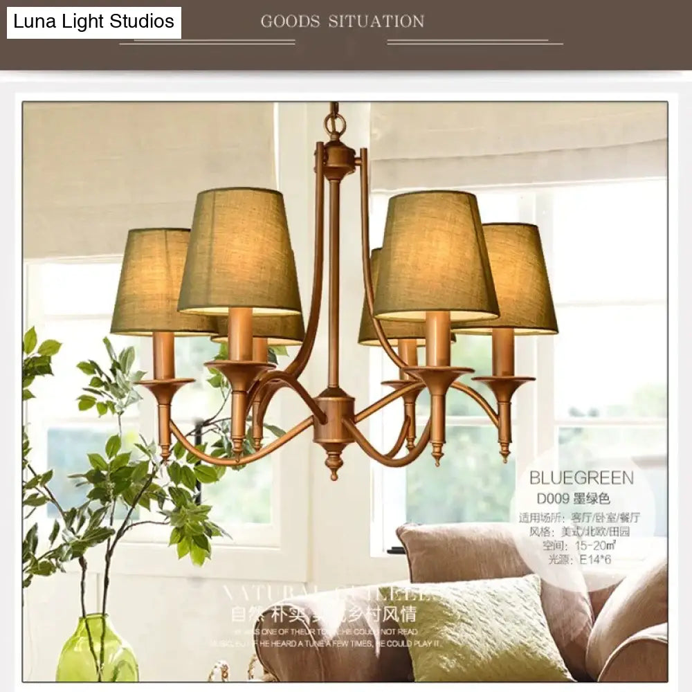 Metal Bronze Chandelier 6/8 Heads For Living Room Ceiling Light