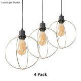 Metal Caged Pendant Lighting - Farmhouse Style 1 Light Black