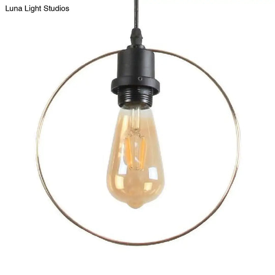 Metal Caged Pendant Lighting - Farmhouse Style Hanging Lamp 1 Light Black (1/3-Pack) / G