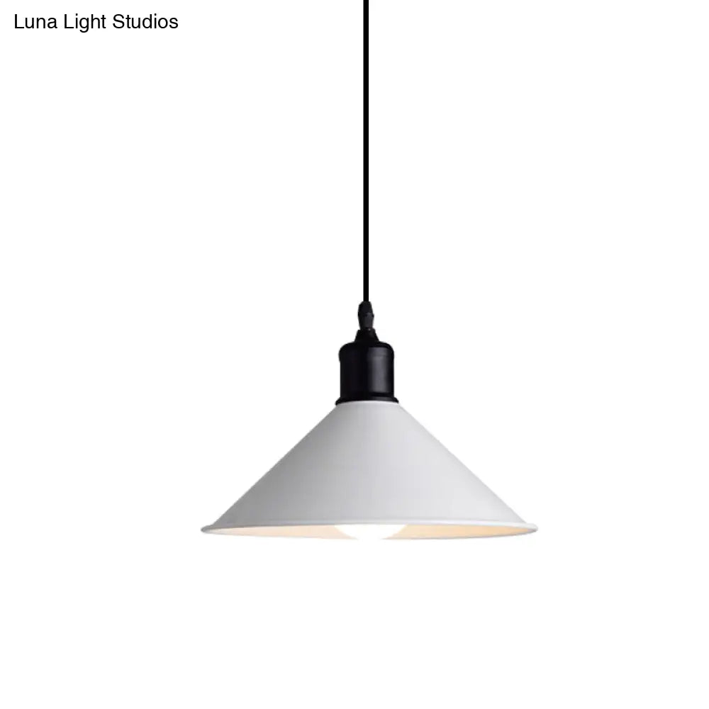 Adjustable Cord Metal Pendant Light For Dining Table - Modern 1-Light Conical Ceiling (7.5/8.5