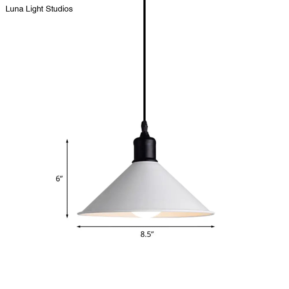 Adjustable Cord Metal Pendant Light For Dining Table - Modern 1-Light Conical Ceiling (7.5/8.5