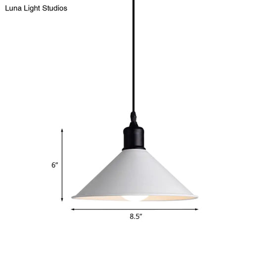 Adjustable Cord Metal Pendant Light For Dining Table - Modern 1-Light Conical Ceiling (7.5/8.5